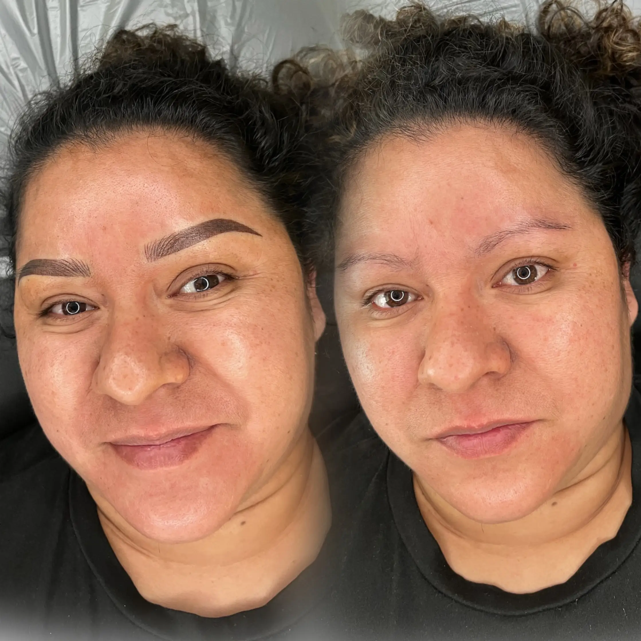 Combo Brow - Sierra Friar - The Studio - PMU IMG_7473 Combo Brows blend Microblading and Powder Ombre techniques, creating natural hair-like strokes with a soft, shaded effect. This method combines the precision of Microblading with the fullness of Powder Ombre for a balanced, natural look. Perfect for those wanting texture and density, Combo Brows are tailored to each client's skin type, tone, and aesthetic preferences.