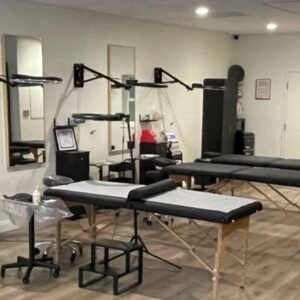 The Studio - Permanent Makeup location with procedure tables, lights and beautiful décor.