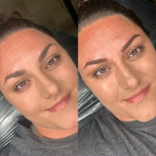 Ombré_Powder Brow 5 - Nikki Clark - The Studio PMU Powder brow tattoo before and after Nikki Clark The Studio PMU Sonoma County natural brows