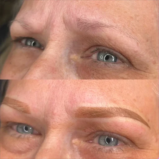 Ombré_Powder Brow 6 - Nikki Clark - The Studio PMU Ombre powder brows before and after by Nikki Clark at The Studio PMU Santa Rosa natural soft shading